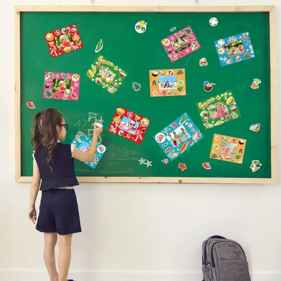 24 Pack Summer Photo Frame Craft Kit Hawaiian DIY Picture Frame Craft Stickers for Kids School Classroom Aloha Beach Pool Theme Party Gifts Game Supplies {5}