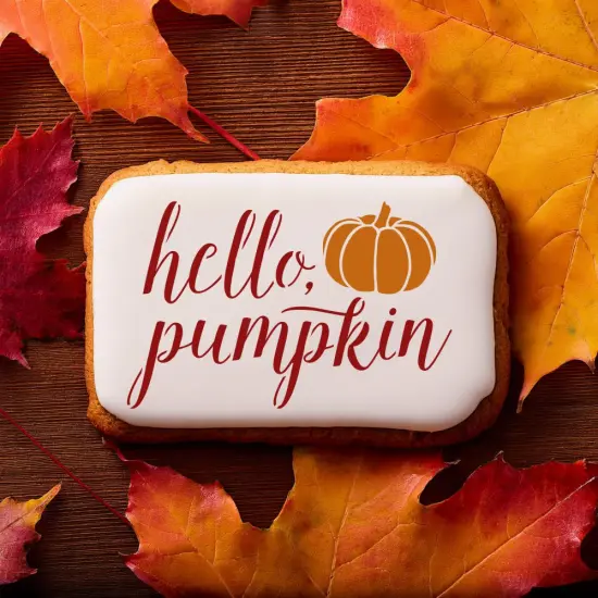 Hello Pumpkin Cookie & Craft Stencil | CM157 by Designer Stencils | Cookie Decorating Tools | {2}