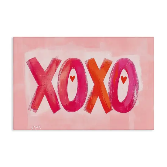 Stupell Industries Pink XOXO with Hearts Canvas Design by LSR Design Studio {1}