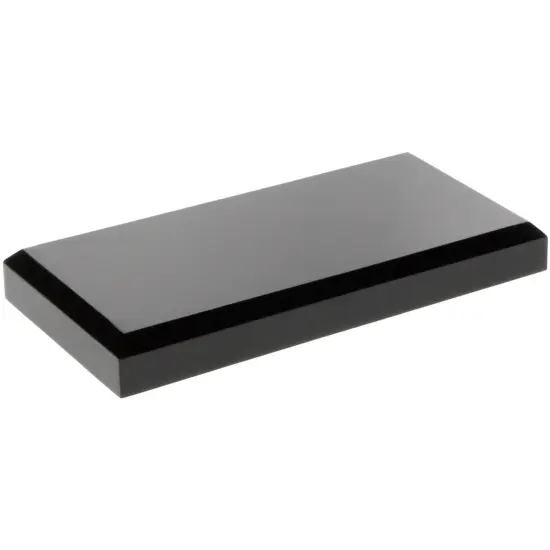 Plymor Black Acrylic Rectangular Beveled Display Base, 6" W x 3" D x 0.75" H {2}
