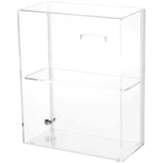 Plymor Clear Acrylic Locking Display Case with Sliding Back, 1 Shelf {2}