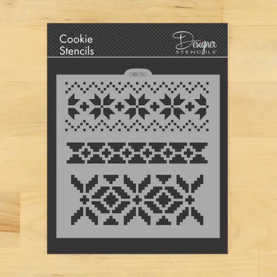 Fair Isle Pattern Cookie & Craft Stencil | CM030 by Designer Stencils | Cookie Decorating Tools | {1}