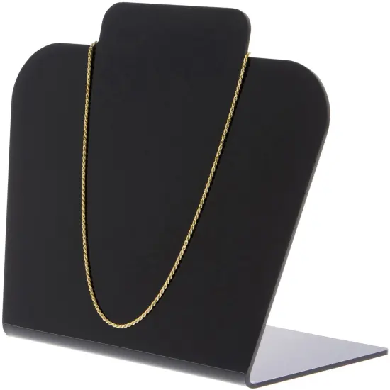 Plymor Black Acrylic Basic Short Necklace Display Stand, 8.5" W x 4" D x 7.75" H {3}