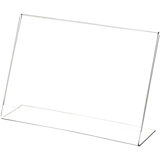 Plymor Clear Acrylic Sign Display / Literature Holder (Angled), 9" W x 6" H {2}