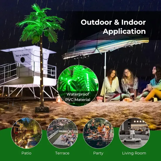 6ft Hawaiian Artificial Palm Tree with LED Lighting {4}