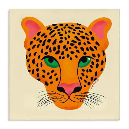 Stupell Industries Modern Leopard Wildlife Face Canvas Design by Carrie Cantwell {1}