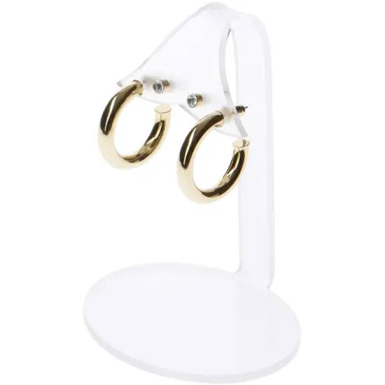 Plymor Frosted Acrylic 2 Pair Hanging Earring Display Stand, 2.75" W x 2.25" D x 4" H {3}