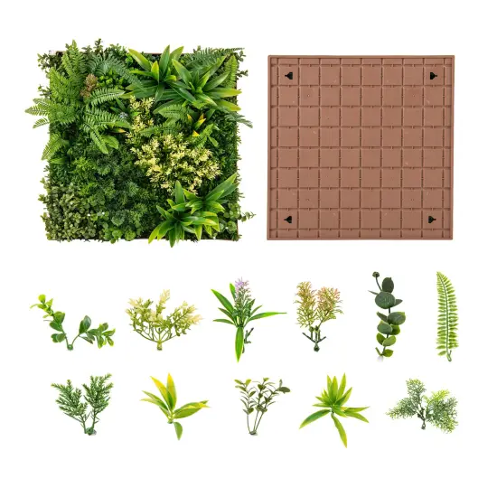 20" x 20" 3D Hanging Greenery Hedge with 11 Types of Mixed Faux Plants for Indoor Outdoor  {3}