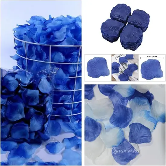 Blue Rose Petals 2000 PCS Fake Rose Petals for Wedding,Engagement, Proposal, Artificial Flower Petals for Valentine&rsquo;s Day, Romantic Night, Party, Flower Decorations {3}