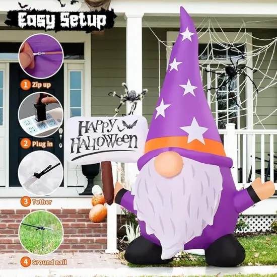 Halloween Gnome Inflatables Outdoor Decorations {5}