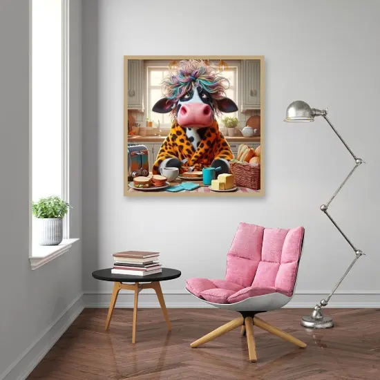 5D Cow Diamond Painting Kits for Adults, DIY Funny Cow Diamond Art Kits for Adults Beginners, Full Round Dots Gem Art and Crafts Kits for Home Wall Decor (30 * 30cm) {4}