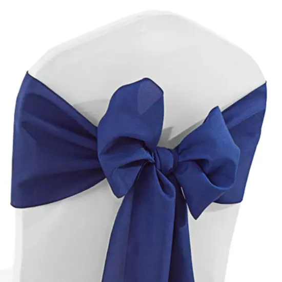 10 Pieces Navy Blue Polyester Chair Sashes 8"x108", Elegant Event Styling {4}