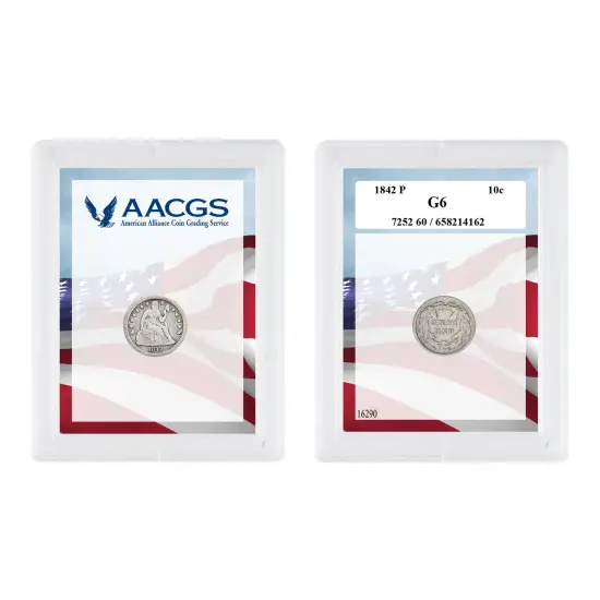 Seated Liberty Silver Dime Graded G6 by AACGS {1}