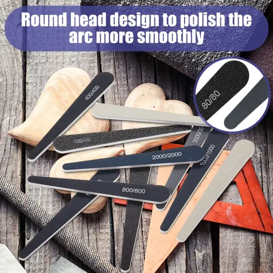 Honoson 20 Pcs Sanding Sticks for Plastic Models Polishing Sticks Assorted Metal and Wood Sanding Tools Accessory for Model Craft Amateur Beginner(Low Grits Rating,Water Drop Style) {5}