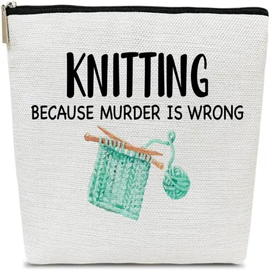 Funny Knitting Gifts Makeup Bag {1}