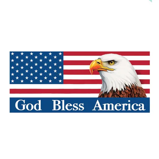 Collections Etc God Bless America Patriotic American Flag Garage Door Banner {2}