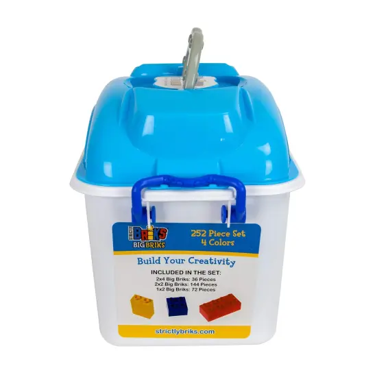 Strictly Briks Toy Building Blocks For Kids and Toddlers, Big Bricks Set with Large Pegs, 100% Compatible with All Major Brands, Red, Green, Blue, and Yellow, 252 Pieces, Ages 3-14 Multicolor {2}