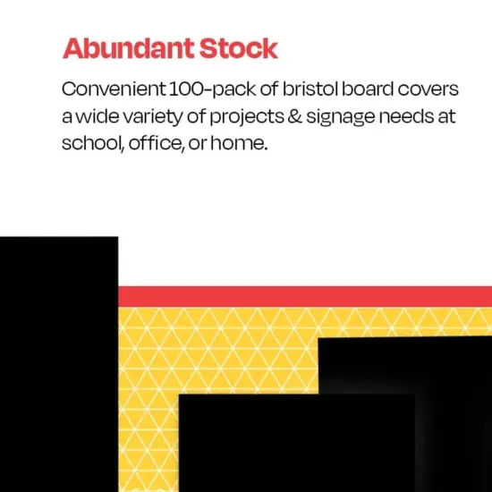 School Smart Folding Bristol Board, 12 x 18 Inches, Black, Pack of 100 {7}