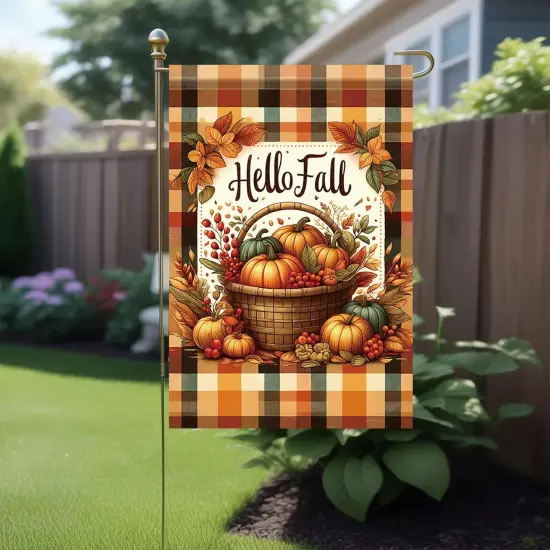 Fall Pumpkin Garden Flag Welcome Autumn Outdoor {3}