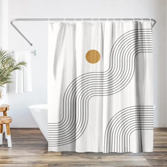 Americanflat 71" x 74" Shower Curtain, Boho Geometric Lines Part 3 by Tetyana Karankovska {1}