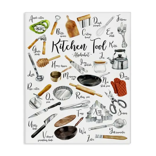 Stupell Industries ABCs Kitchen Tool Alphabet Canvas Wall Art {1}
