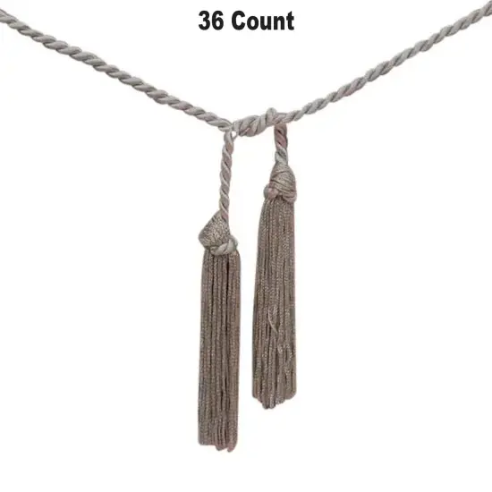 Silver Corded Tassels 1/8" x 33" {1}