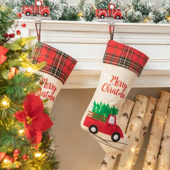 Set of 2 21''L Christmas Stockings - Red Truck/Dachshund 2pk Red Truck {2}