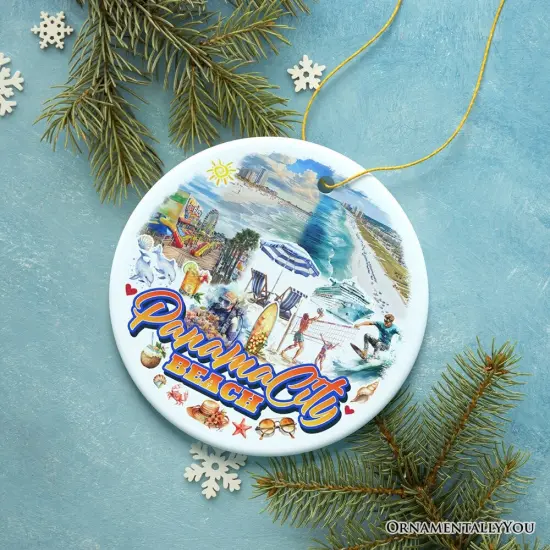 Panama City Beach Tropical Paradise Ornament, Florida Coastal Christmas Gift and Souvenir {6}