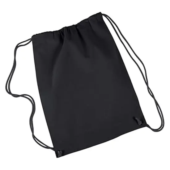 Liberty Bags&reg; Canvas Drawstring Backpack Black {7}