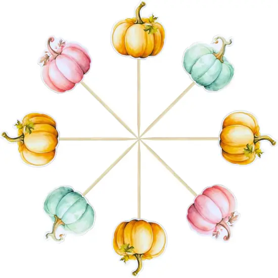 36Pcs Pumpkin Cupcake Toppers {3}