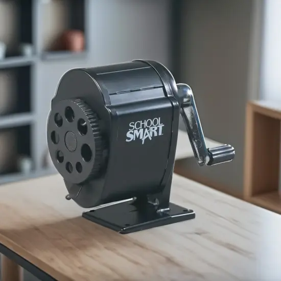 School Smart Manual Classroom Pencil Sharpener, Multi-Hole Design, Black {3}
