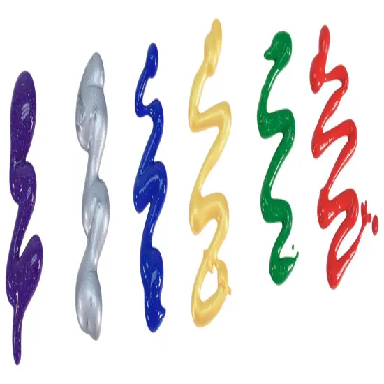 School Smart Washable Tempera Paints, Assorted Glitter Colors, Pint Set of 6 {3}