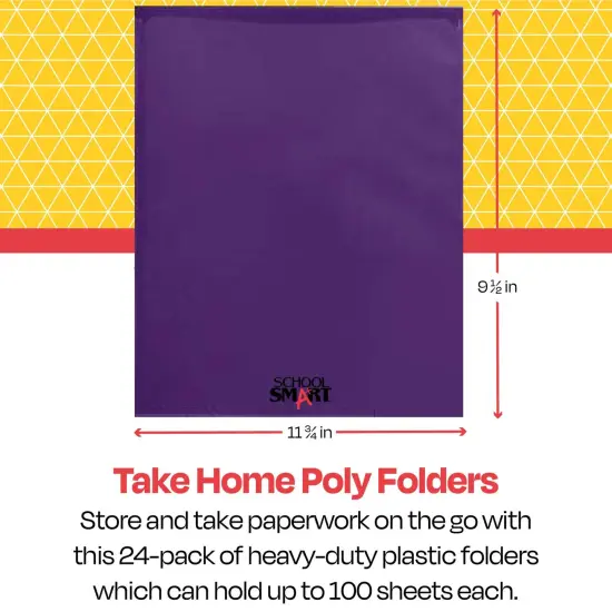 School Smart Take Home Folder, Purple, Set of 24 {7}