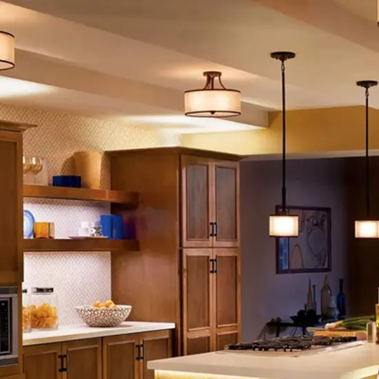 Ceiling Lamp Black Glass Shade for Soft Balanced Lighting {2}