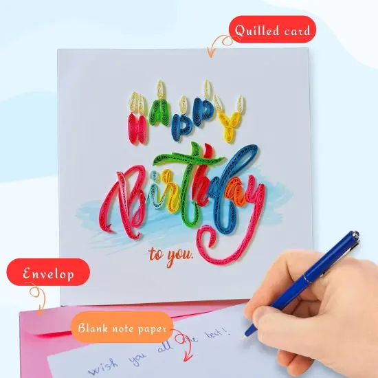 Quilling Cards 3D birthday Cards, handmade paper quilled card, handcrafted cards with Happy Birthday letter {4}