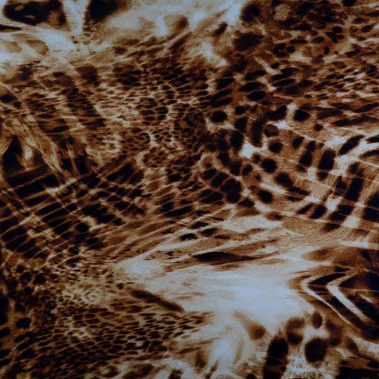 1 Yard Ghost Crepe Animal Print Woven Fabric Stretchy Durable Drapery 57/58" Width TAUPE {2}