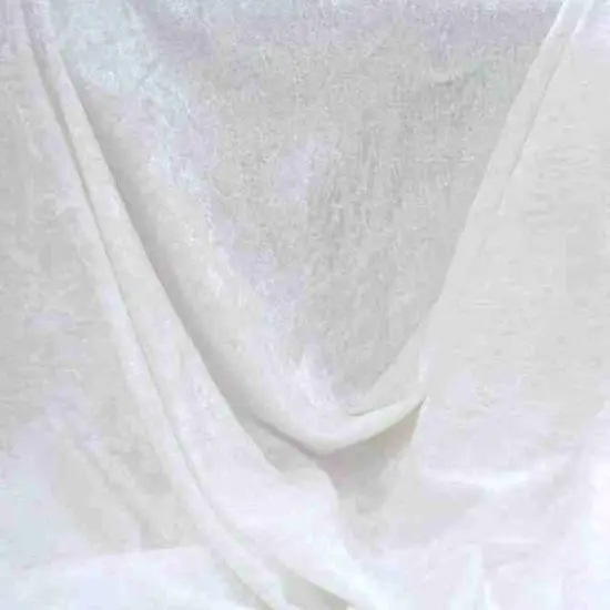 1 Yard Bright White Crushed Velvet Panne Velour 58/60" Wide Fabric for Costumes, Fashion & Upholstery {1}