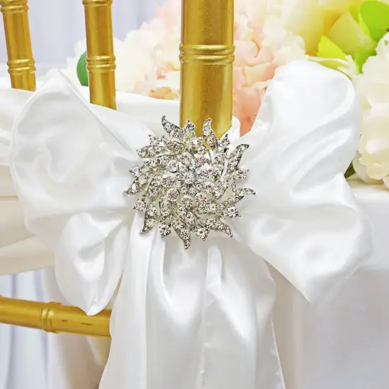 Vintage Rhinestone Chair Band Buckle Elegant Metal Accent 2 Inch Width {5}