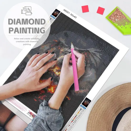 Flame Volcano Dragon Diamond Painting Kit for Adults {5}