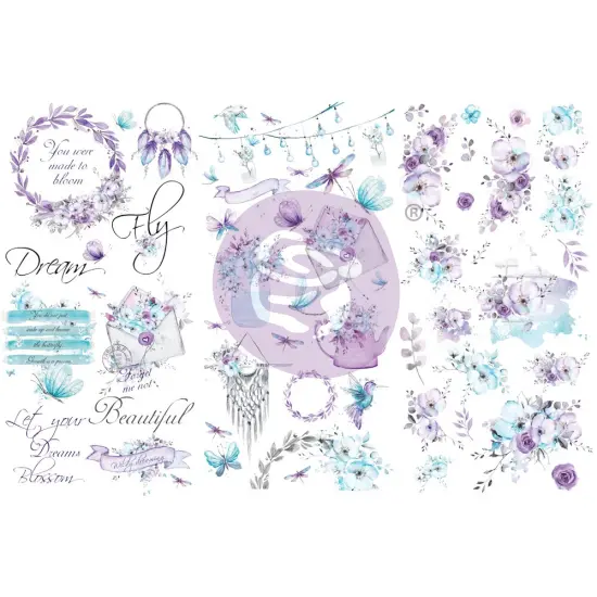 Aquarelle Dreams Collection Rub-Ons - 6"x12", 3 sheets {1}