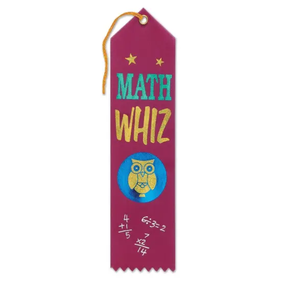 6 Pack Bulk Math Whiz Award Ribbon {1}