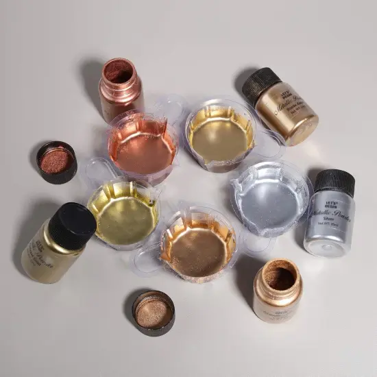 LET'S RESIN Metallic Pigment Powder, 5 Colors Resin Fine Powder, Each Bottle 20ml Shimmer Pigment Dye for Epoxy Resin Coloring, Polymer Clay and Other Crafts {3}