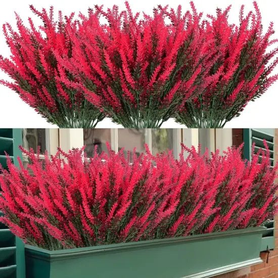 4pcs Lavender Plants for Elegant Table Decor & Relaxing Fall Ambiance Red {4}