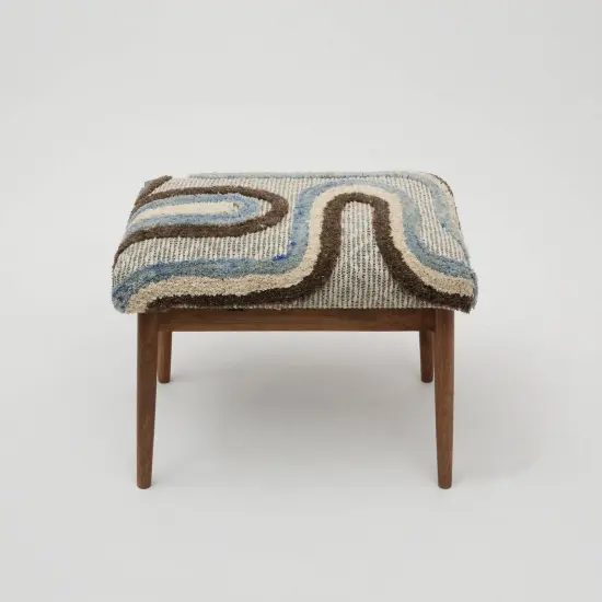 Stylish Tufted Upholstered Stool with Wooden Legs &ndash; Set of 2 {3}