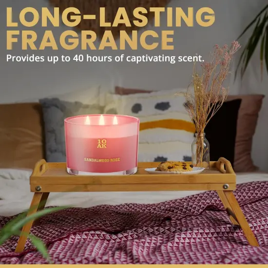 Rose Candle - 3 Wick Candle (12.4oz) - Large Soy Wax Scented Candle - Luxury Candles for Home - Elegant Candles - Housewarming Gift for Women and Men {4}