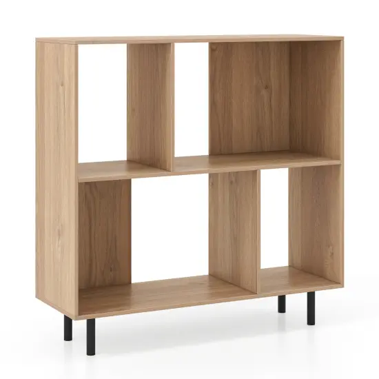 3-Tier Open Shelf Bookcase with 4 Compartments and 4 Metal Support Legs White {8}