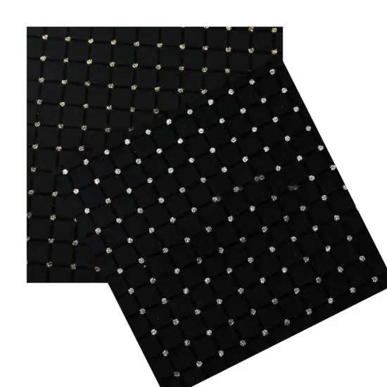 Glitter Diamond Mesh Nylon Spandex Mesh Silver Black {6}