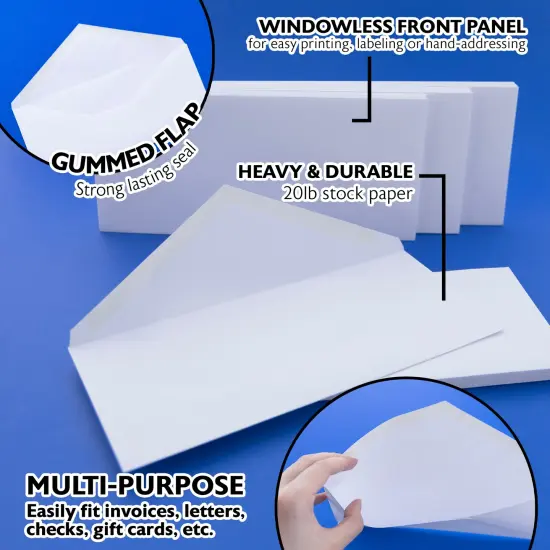 BAZIC #10 Gummed Closure White Envelope (50/Pack) {3}