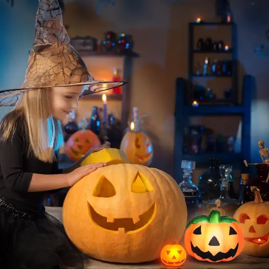 Halloween Crafts Pumpkin Decorations Pumpkin Lamp Kit {3}