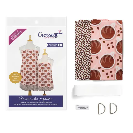 Crosscut Sewing Co.&reg; Apron Sewing Project Kit - Beginner Sewing Kit - Sewing Kit for Kids Coffee {7}